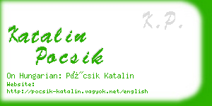 katalin pocsik business card